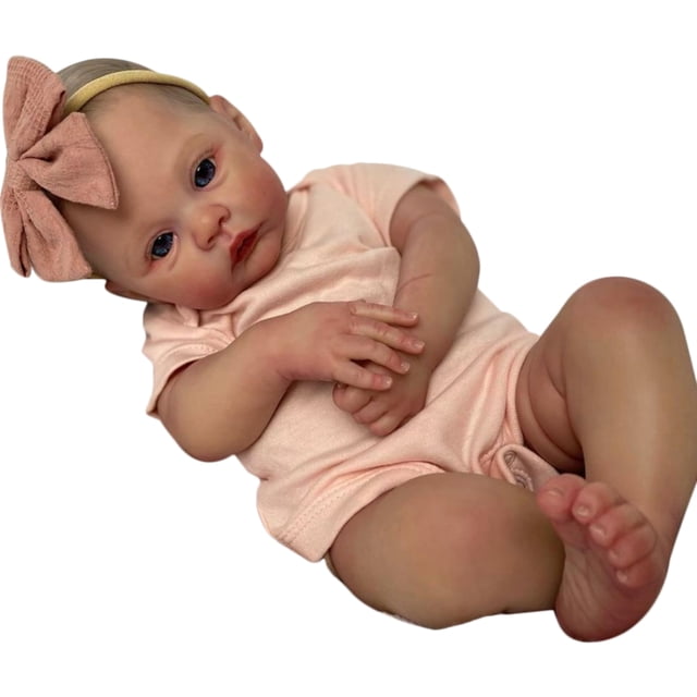 Muñeca de bebé Reborn de 18 pulgadas muñeco de bebé recién Ehuebsd nacido de piel 3D coleccionable realista juguetes con chupete biberón de alimentación regalo de Nav