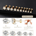 thumbnail image 4 of DESIGNICE 5 Pairs Flat Back Gold Stud Earrings for Women, 14K Gold Plated Hypoallergenic Surgical Steel Stack Cartilage Earrings, Cubic Zirconia Jewelry, 4 of 7