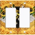 thumbnail image 6 of Metal Light Switch Plate Cover Unique Yellow Floral Bee Orange BUT021, 6 of 13
