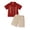 Red, variant on Boys Mexican Outfits Button-up Cotton Floral Embroidery Guayabera Shirt Shorts Set Fiesta Cinco De Mayo Clothes 3-4 Years Red