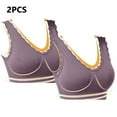 thumbnail image 5 of Lovskoo 2Pc Women's Sports Bra Lace Cami Bra Wireless Tank Top Bra Comfortable Everyday Bras For Women Leisure Gray, 5 of 7
