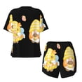 thumbnail image 5 of Lsque Bee Happy Sunflower Gnomes Women's Short-Sleeved Pajama Set - 2 Piece Soft and Lightweight Sleepwear Set-Large, 5 of 9