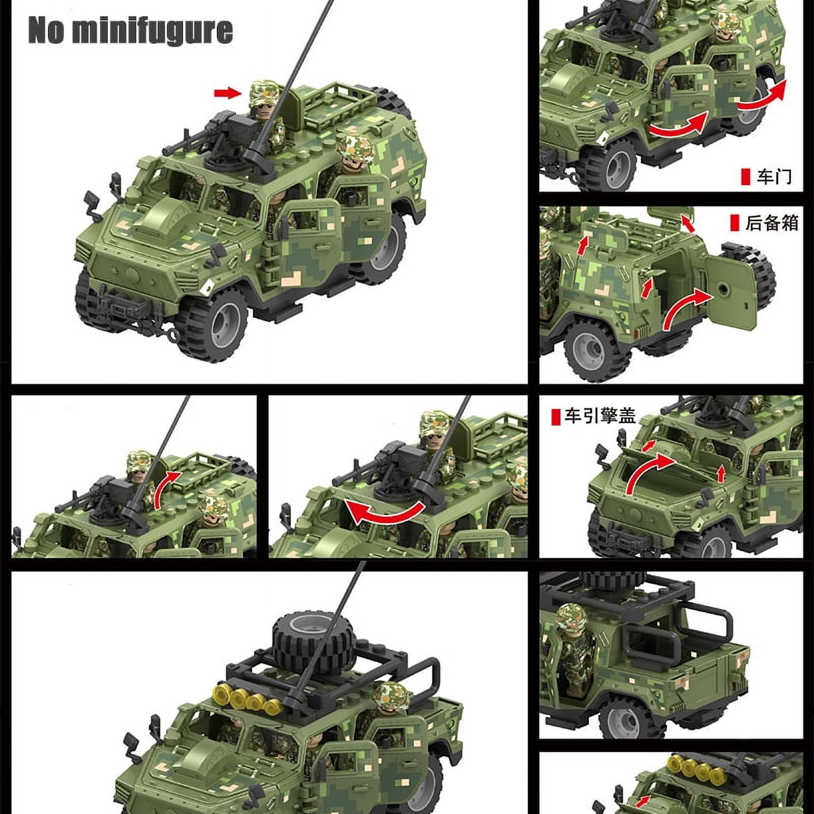 TBS Assault Team Military Hummer Jeep Armored Vehicle Building Block Model Army Mini Soldier Transport Chariot Toys Kit Gift