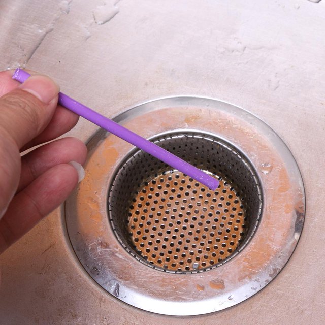 12 unids/set palos descontaminación cocina bañera alcantarillado varilla limpiadora (púrpura)