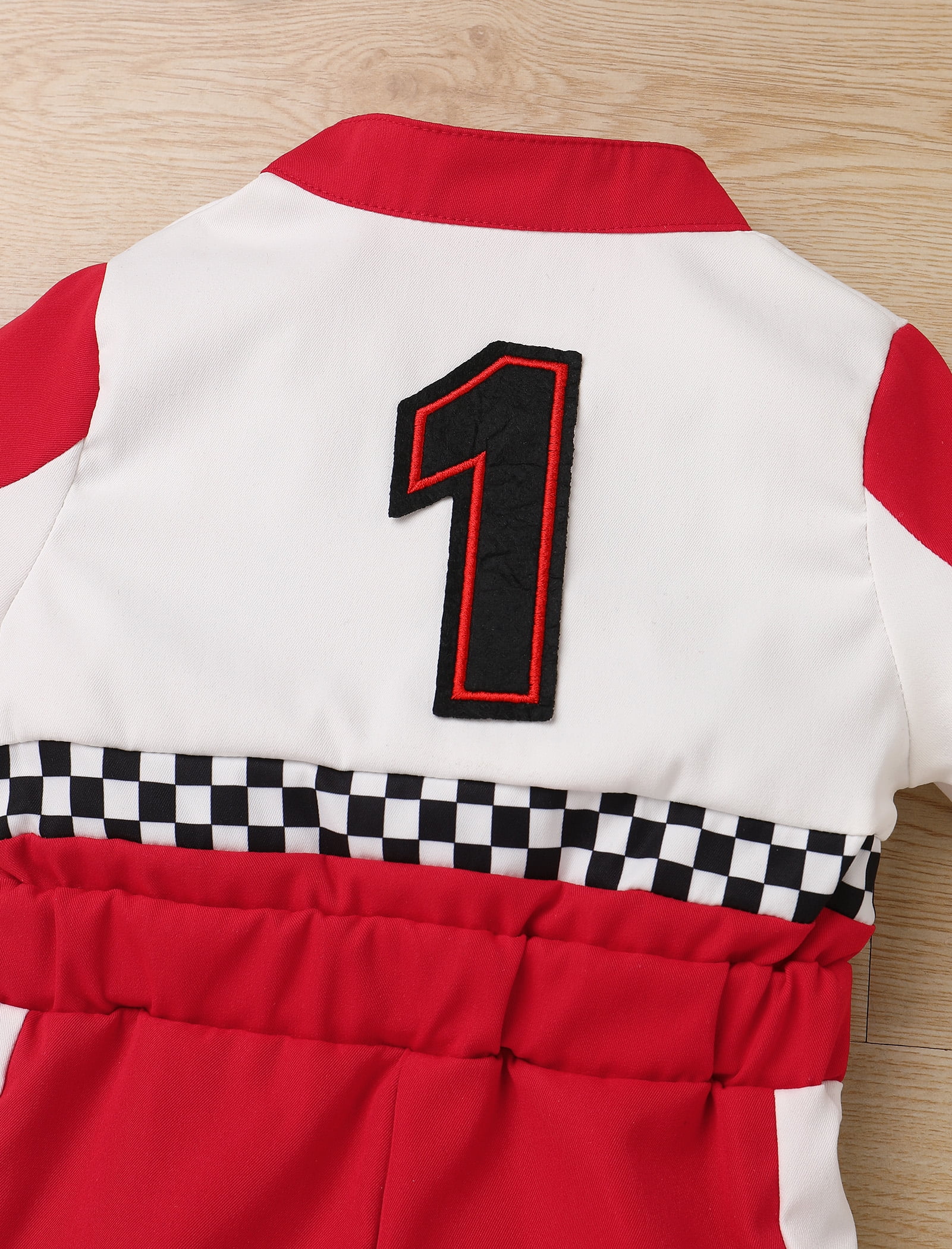 IDOPIP Baby Race Car Driver Outfit Boys Girls 1st 2nd 3rd 4th Birthday Cake Smash Photoshoot Clothes Short Sleeve Racer Romper 12-18Months Red