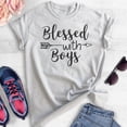 thumbnail image 2 of Blessed With Boys Shirt, Unisex Women's Shirt, Boy Mom Shirt, Mother Shirt, Heather Ash, X-Small, 2 of 6