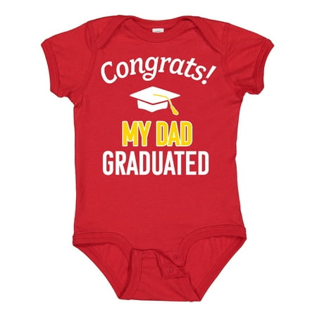 

Inktastic Congrats! My Dad Graduated with Cap Gift Baby Boy or Baby Girl Bodysuit