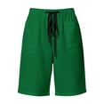 thumbnail image 7 of Cagogo Women Plus Size Bermuda Shorts Elastic Waist Casual Loose Shorts with Pockets Summer Drawstring Wide Leg Cropped Pants Lounge Beach Travel Trousers, Green L, 7 of 7