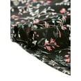 thumbnail image 6 of Unique Bargains Women's Floral Elastic Waist Chiffon Tiered A-Line Maxi Skirt M Black A, 6 of 6