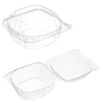 [250 Pack] 6x6 Clear Plastic Clam Shell Take Out Food Container - Take Out, Salad, Sandwich, Fruits, Polypropylene, Restaurant Supplies, Recyclable, Heavy Duty (6 x 6 inches)