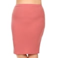 thumbnail image 4 of Women's Plus Size Casual Stretch Pull On Bodycon Pencil Midi Skirt, 4 of 7