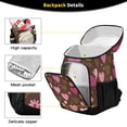 thumbnail image 3 of Backpack Cooler lunch bag 36 Can Capacity Insulated Bag for Camping, Beach, Hiking & Travel Pink and Brown Hearts Pattern, 3 of 7
