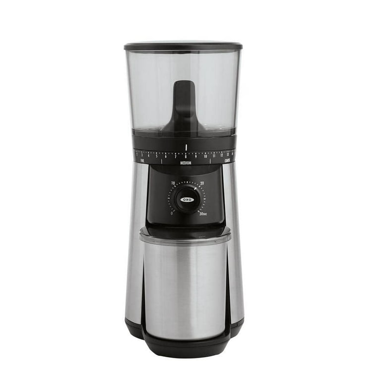 16 oz. Stainless Steel Conical Coffee Grinder with Adjustable Settings 16 oz. Stainless Steel Conical Coffee Grinder with Adjustable Settings