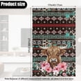 thumbnail image 3 of COEQINE Non-Slip Recliner Headrest Cover PU Leather Head Rest Covers for Recliner Chair with Hook and Loop Straps for Home & Office, 17x27 Inch, American Tribal Highland Cow Hibiscus, 2 Pieces, 3 of 7