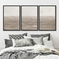 thumbnail image 2 of IDEA4WALL Framed Canvas Print Wall Art Set of 3 Neutral Seascapes Subtle Tones Illustration Print Watercolor Abstract Ocean Serene Modern Digital Art Minimal Chic for Home Decor - Black 16"x24"x3, 2 of 5