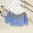 thumbnail image 7 of Okbabeha Toddler Baby Sweater Boy Girl Knit Fall Sweaters Pullover Block Color Crewneck Sweatshirt Warm Winter Clothes, 7 of 7