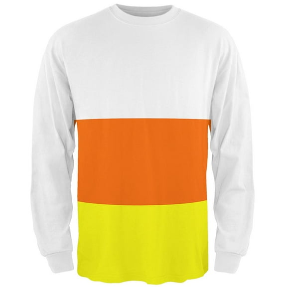 Halloween Candy Corn Costume All Over Mens Long Sleeve T Shirt Multi X-LG