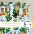 thumbnail image 6 of Saint Patrick's Day Kitchen Curtains Window Panels, Gnomes Hat Boot Clovers Blue Stripes Insulated Window Treatment Curtain, Grommet Curtains for Bedroom/Living Room/Bathroom, 2 Piece 52"Wx45"L, 6 of 8