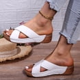 thumbnail image 5 of HNMKIU Women's Sandals Strap Solid Thick Soled On Style for Everyday Wear Retro Beach Slide Indoor Outdoor Footwear with Comfortable Cushioning Beach Shoes White,8.5, 5 of 9