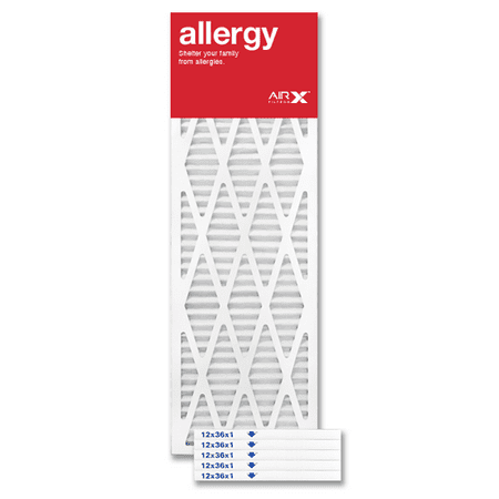 AIRx Filters Allergy 12x36x1 Air Filter Replacement MERV 11 AC Furnace Pleated Filter,