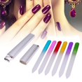 thumbnail image 3 of Lima De Uñas 6pcs Nail Art Crystal Glass Glitter Nail Files Buffer + Silver Barreled Box Ygjytge Cuidado Belleza, 3 of 9