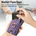 thumbnail image 5 of Allytech Wallet Case for Samsung Galaxy S22 Plus, Support Car Mount, Luxury PU Leather Shockproof Anti-Fall 360° Finger Ring Stand Rotatable Kickstand Case with Magnetic Snap & Card Slots - Purple, 5 of 8