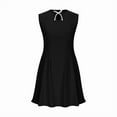 thumbnail image 5 of Htigea Women's Summer Dresses Sleeveless Bow Keyhole Neck Mini Dress Slim Fit Back Zipper Dress for Office Work Everyday Black,XL, 5 of 7
