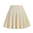 thumbnail image 4 of Fesfesfes Summer Skirts for Women Casual Solid High Waist Short Swing Skirt, 4 of 4