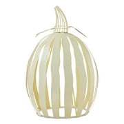 Metal Pumpkin Tabletop Decor, Cream, 14.5", Fall by Way To Celebrate