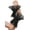 Black Plain, variant on Women's Floral Lace Bow Front Short Wrist Cuff Wedding Wrist Length Bridal Prom Gloves