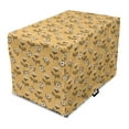 thumbnail image 1 of Floral Dog Crate Cover, Doodle Style Flowers and Polka Dots Drawn by Hand, Easy to Use Pet Kennel Cover Small Dogs Puppies Kittens, 7 Sizes, Pale Orange Umber, by Ambesonne, 1 of 6