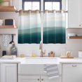 thumbnail image 2 of Blue Beach Gradient Kitchen Curtains Short 45 Inch Length, Boho Sea Waves Ombre Abstract Grommet Top Bedroom Living Room Curtains, Light Filtering Cafe Curtain Drapes 2 Panels Set 84''x45'', 2 of 9