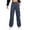 Blue, variant on Bibifish Womens Jeans Dark Blue Elastic Waist Cargo Tapered Denim Pants Multi-Pocket Detail Relaxed Fit Casual Daily Wear Trendy Jeans