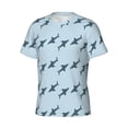 thumbnail image 5 of Vsdgher Party Shark Cute Print Men's Dry Fit Mesh Athletic Shirts Moisture Wicking Tennis T-Shirt Tops, 5 of 9