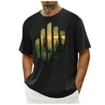 thumbnail image 4 of Aobny Short Sleeve Oversized Tshirts for Men Black Casual Crew Neck Slim Fit Tees Pullover Graphic Work Tops,XL, 4 of 5