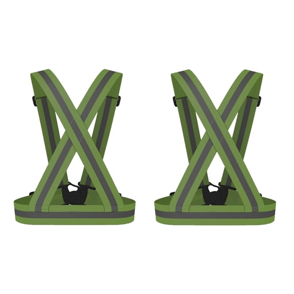 3CSVSP8130 Dark Green Adjustable Safety Suspenders / Harness 2pcs