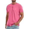 thumbnail image 2 of Men's Cotton Crewneck Short Sleeve T-Shirt, Embroidered Casual Tee, Breathable Summer Top, Relaxed Fit Solid Color Shirt for Gym, Daily Wear, Street Style | TOPLIU,Red XL, 2 of 7