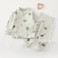 thumbnail image 2 of Baby Boy 2‑Piece Kimono Wrap Pajama Set with Cartoon Print,Fabric Sleepwear with Snaps 0-3 Months, 2 of 9