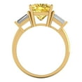 thumbnail image 4 of 3 ct Cushion Cut Natural Citrine 3 Stone 18K Yellow Gold Womens Engagement Ring, 4 of 5