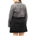 thumbnail image 3 of MODA NOVA Juniors Plus Size Jean Button Outfits Fashion Cropped Denim Jackets, 3 of 6