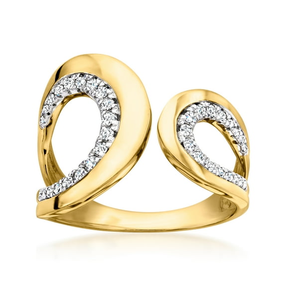 Ross-Simons 0.25 ct. t.w. Diamond Open Loop Ring in 18kt Gold Over Sterling, Women's, Adult