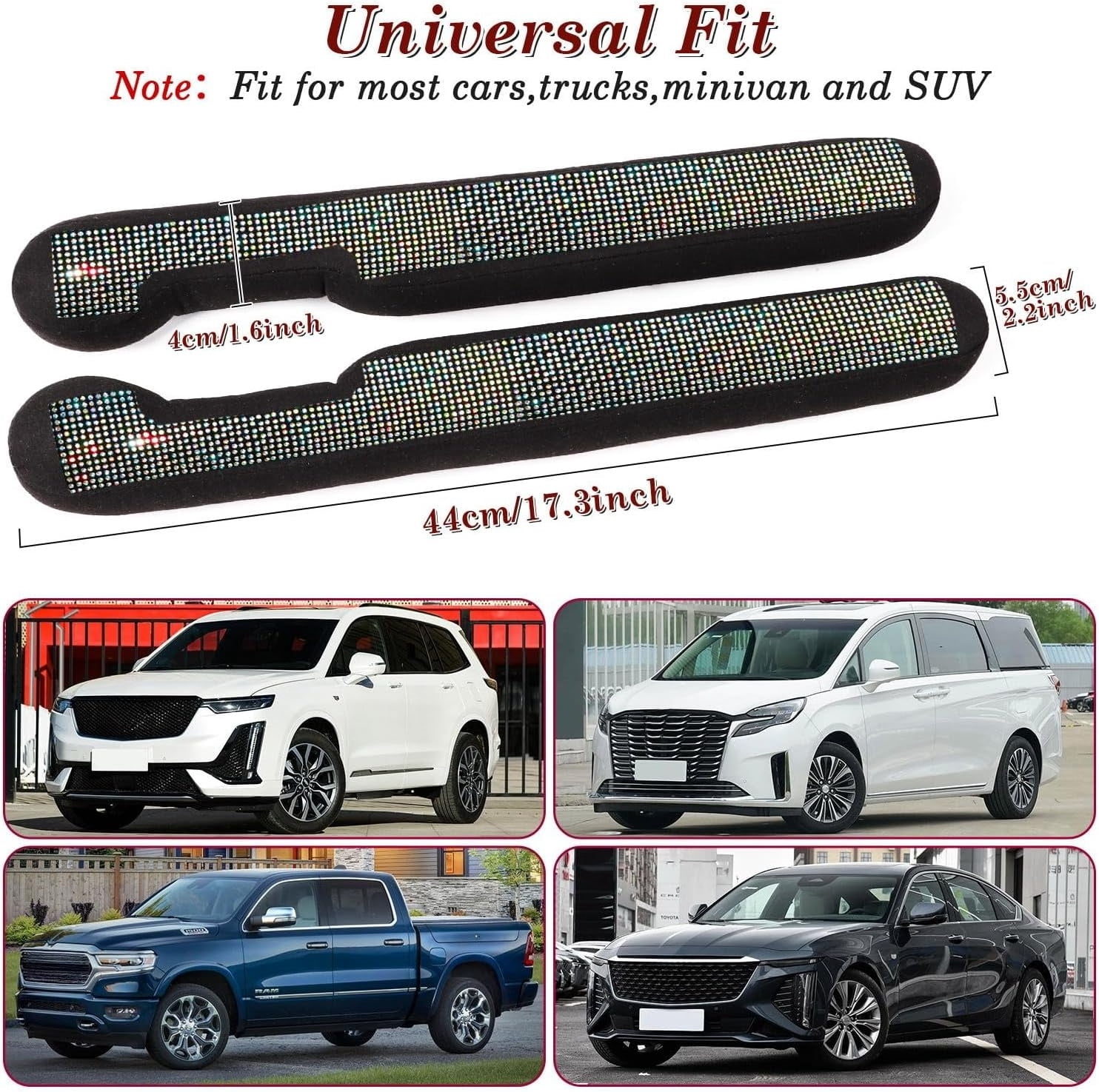 chasenew Bling Car Seat Gap Filler Universal Fit for Car SUV Truck, Set of 2 Handmade Crystal Diamond Rhinestone Seat Gap Blocker Bling Car Accessories for Women(Silver)