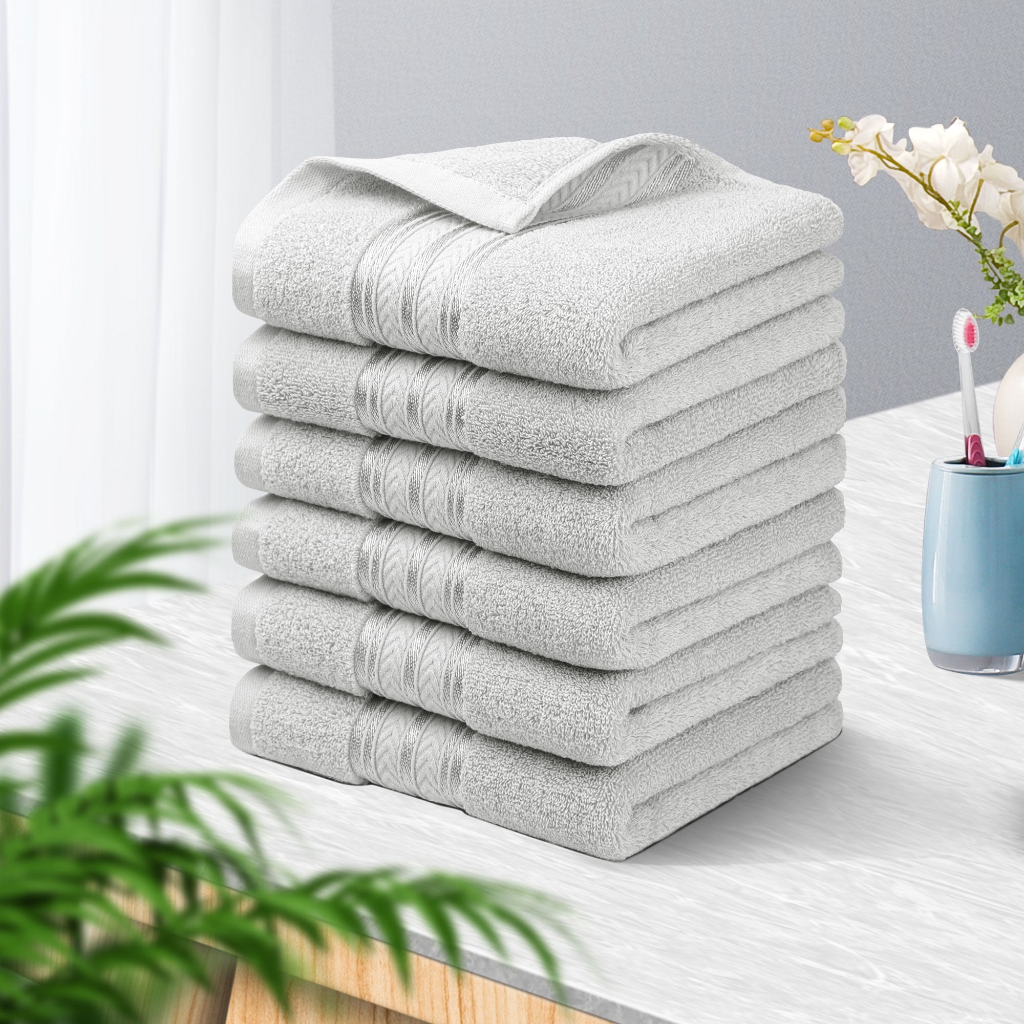 Piccocasa Hand Towels Cotton Bathroom Soft Absorbent 750gsm Extra Large  Hotel Towels 2 Pcs Snow White 16x30 : Target