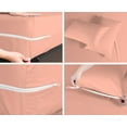 thumbnail image 5 of 4 Piece Zipper Sheet Set Includes (1 Zipper Fitted Sheet, 1 Flat Sheet And 2 Zipper PillowCase) with 10 Inch Deep Pocket 800 TC 100% Egyptian Cotton Solid Peach Color Olympic Queen Size, 5 of 7