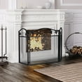thumbnail image 3 of Costway 3 Panel Foldable Steel Fireplace Screen Spark Guard Fence for Baby & Pet Safe, 3 of 12