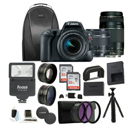 Canon EOS Rebel SL2 DSLR Camera w/ 18-55mm & 75-300mm Lenses and 32GB SD