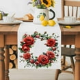 thumbnail image 5 of Table Runner Red Rose Wreath Table Decoration for Kitchen Dinning Watercolor Flowers Table Decoration for Indoor Outdoor Party Wedding Decor 13x90 Inch, 5 of 7