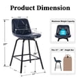 thumbnail image 2 of ClinQ 26 inch Swivel Counter Height Bar Stool Set of 3, Faux Leather Seat with Metal Legs and Back, Navy, 2 of 9