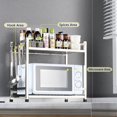 thumbnail image 2 of Microwave Oven Rack Organizer Storage Shelf Stainless Steel Microwave Oven Shelf Organizer with Removable Hooks -Sturdy Enough to Hold 60KG Load for Kitchen, 2 of 7