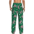 thumbnail image 3 of Goofa Tropical Leopard Printed Soft Pajama Pants for Men, Wide Leg Comfy Casual Lounge Yoga Pants-Small, 3 of 9